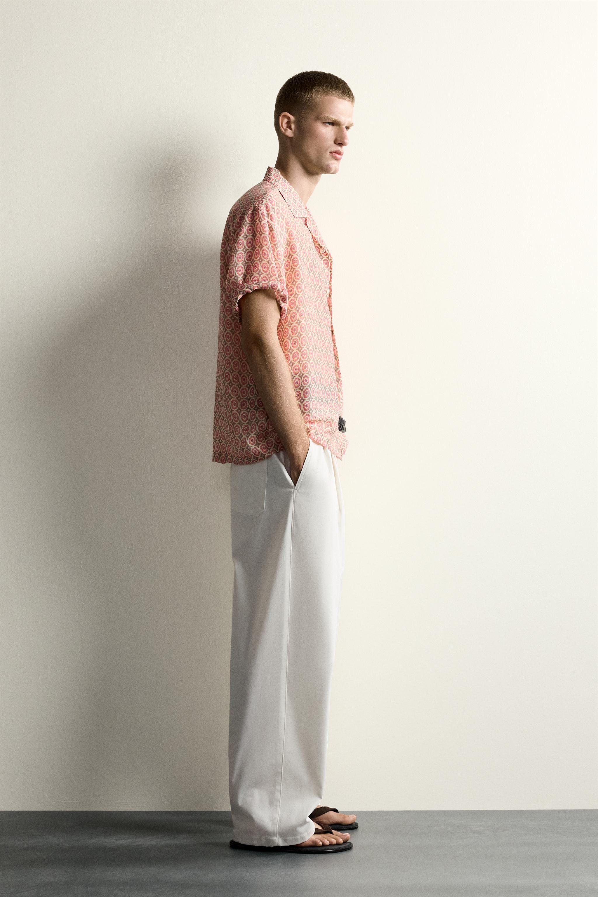 GEOMETRIC PRINT FLOWY SHIRT